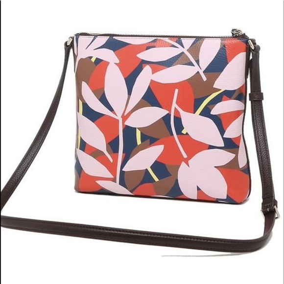 Kate Spade jackson tropical toss top zip crossbody - Picture 5 of 12